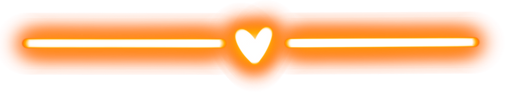 Orange neon underline with love