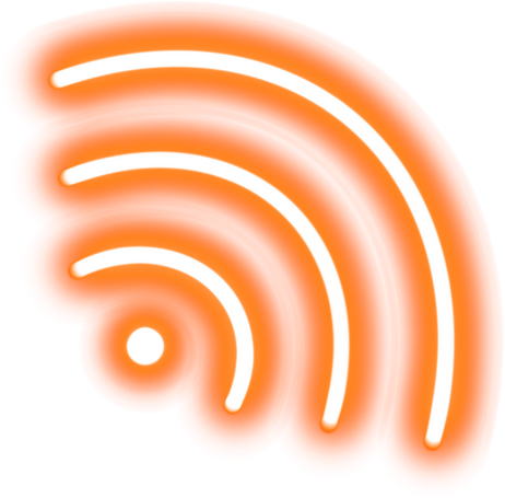 Orange neon wireless signal